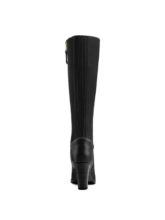 Octavia black Heeled Knee-high Boots        - Regular Fit