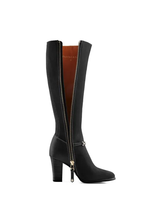 Octavia black Heeled Knee-high Boots        - Regular Fit
