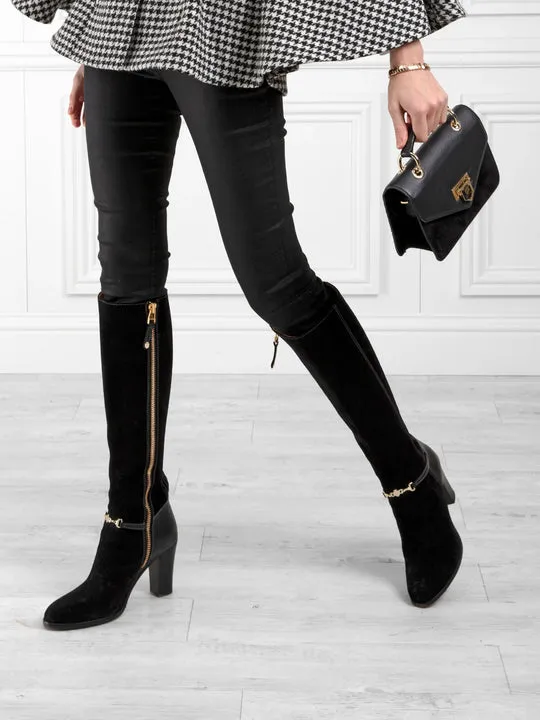 Octavia black Heeled Knee-high Boots        - Regular Fit