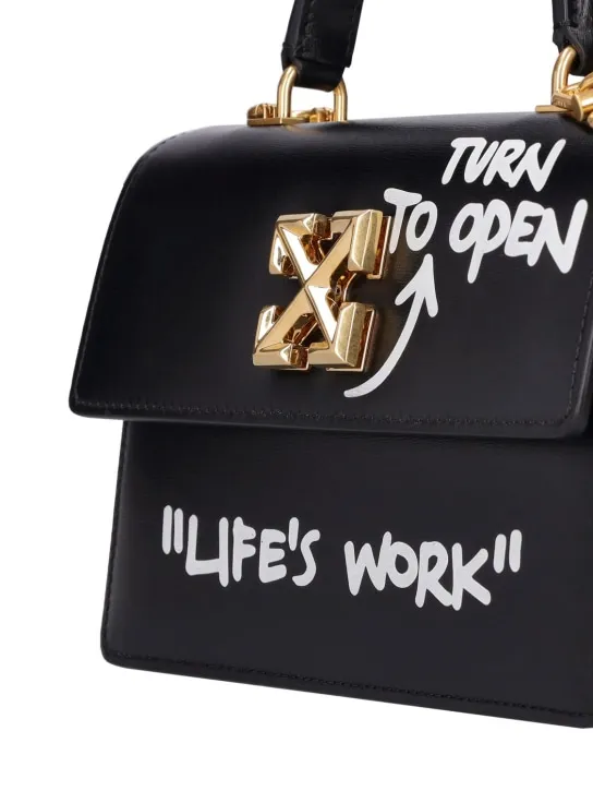 Off-White   Jitney 1.4 leather top handle bag 