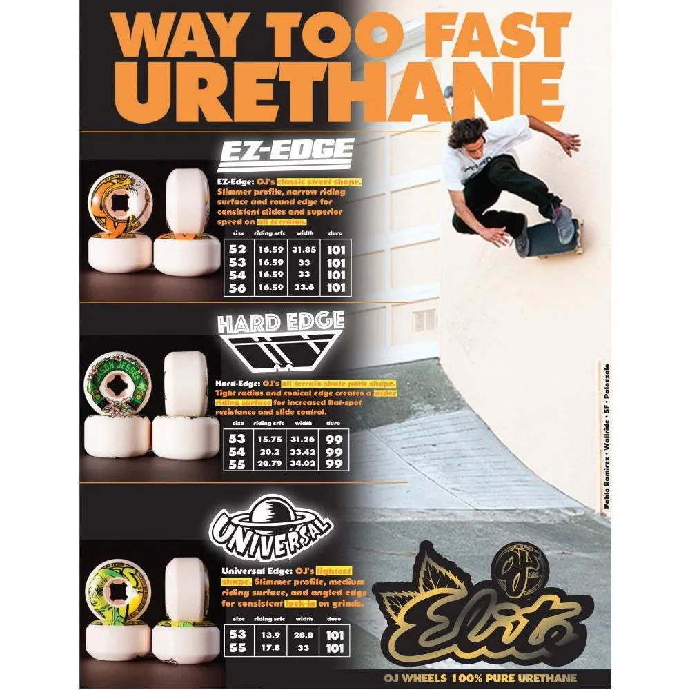 OJ Wheels From Concentrate Hardline Skateboard Wheels 101a White 52mm