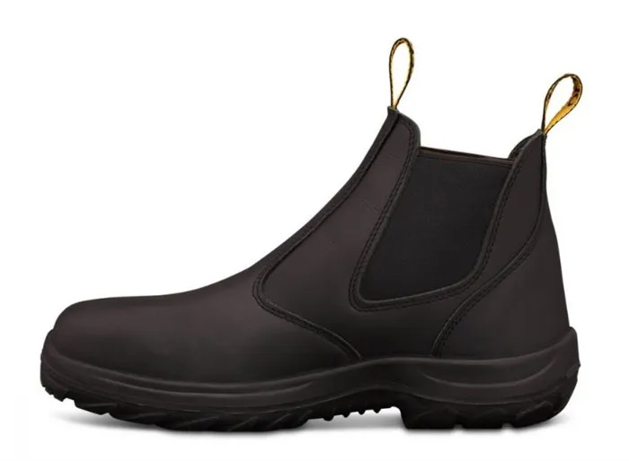 OLIVER WB34 Series Black Elastic Sided Boot, Water Resistant Full Grain Leather