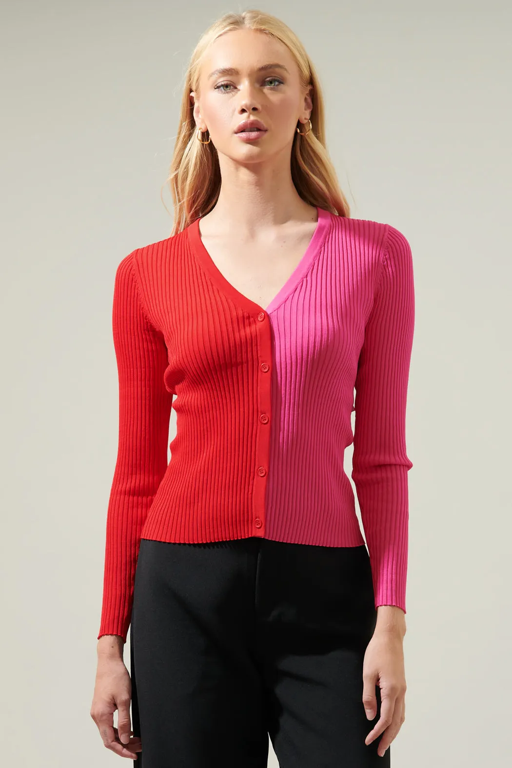 Olivia Mill Button Up Ribbed Cardigan