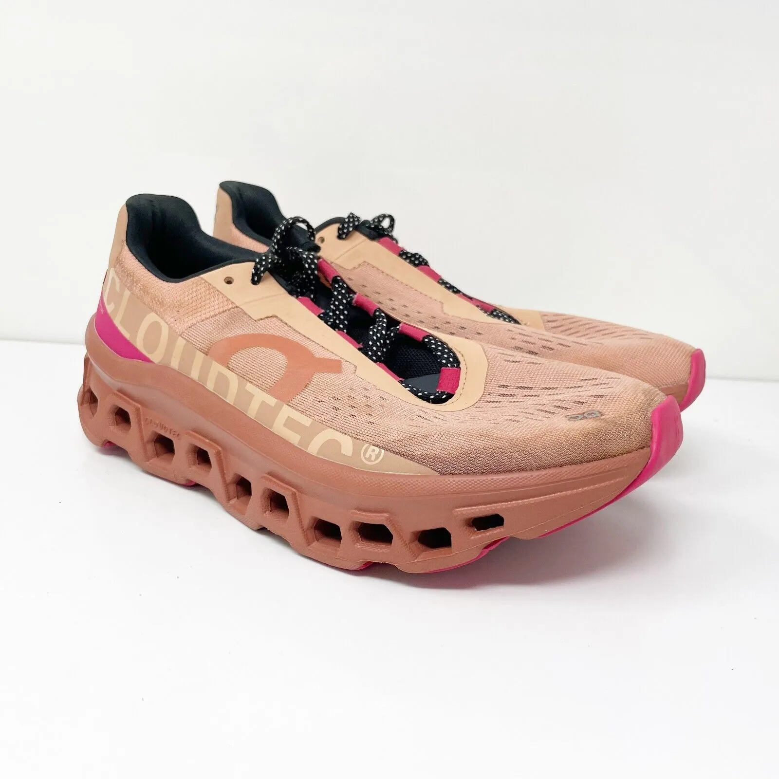 On Womens Cloudmonster Pink Running Shoes Sneakers Size 10.5