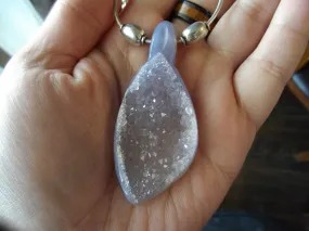 ONE OF A KIND PURPLE CHALCEDONY DRUZY PENDENT