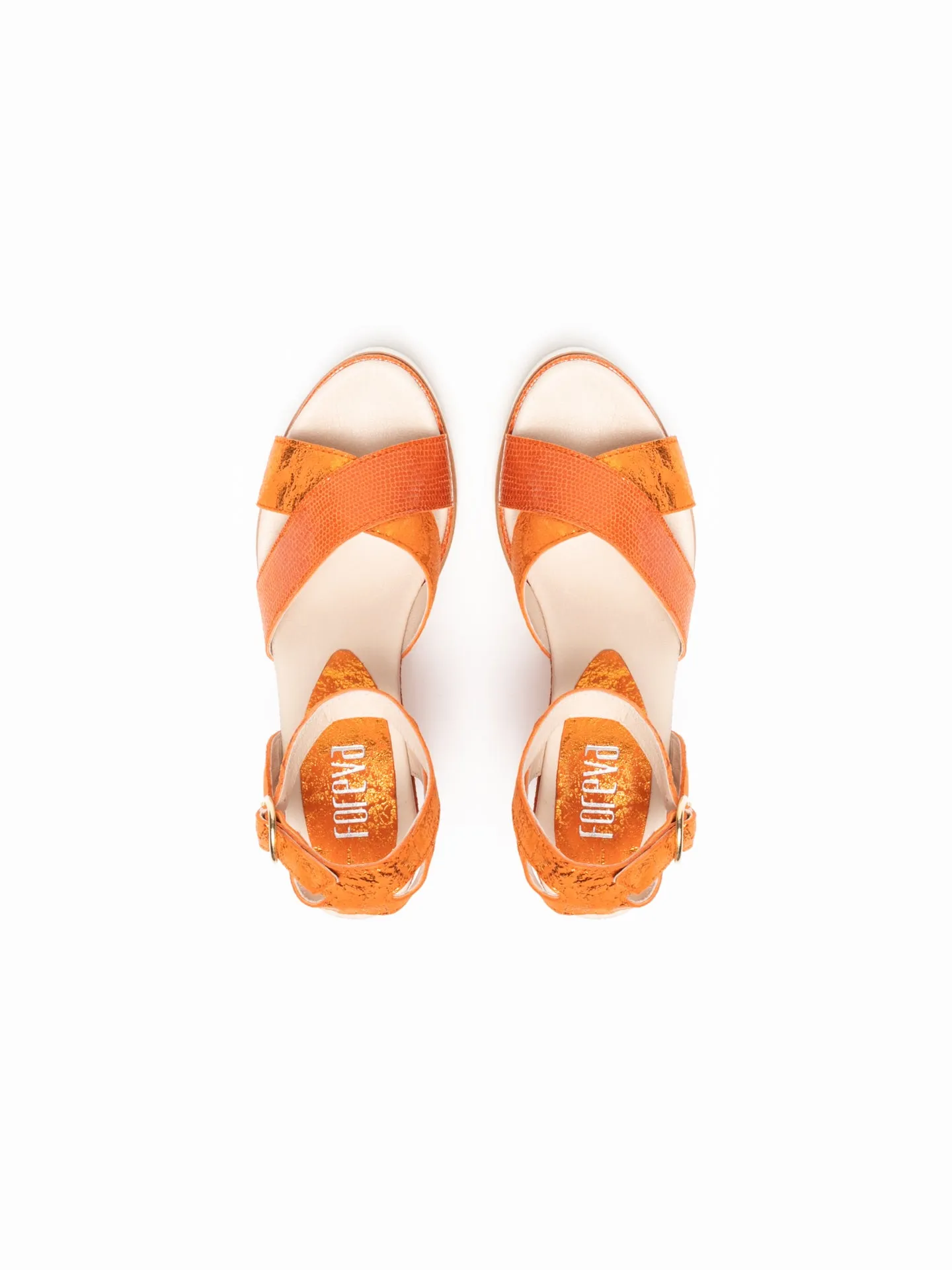 Orange Ankle Strap Sandals