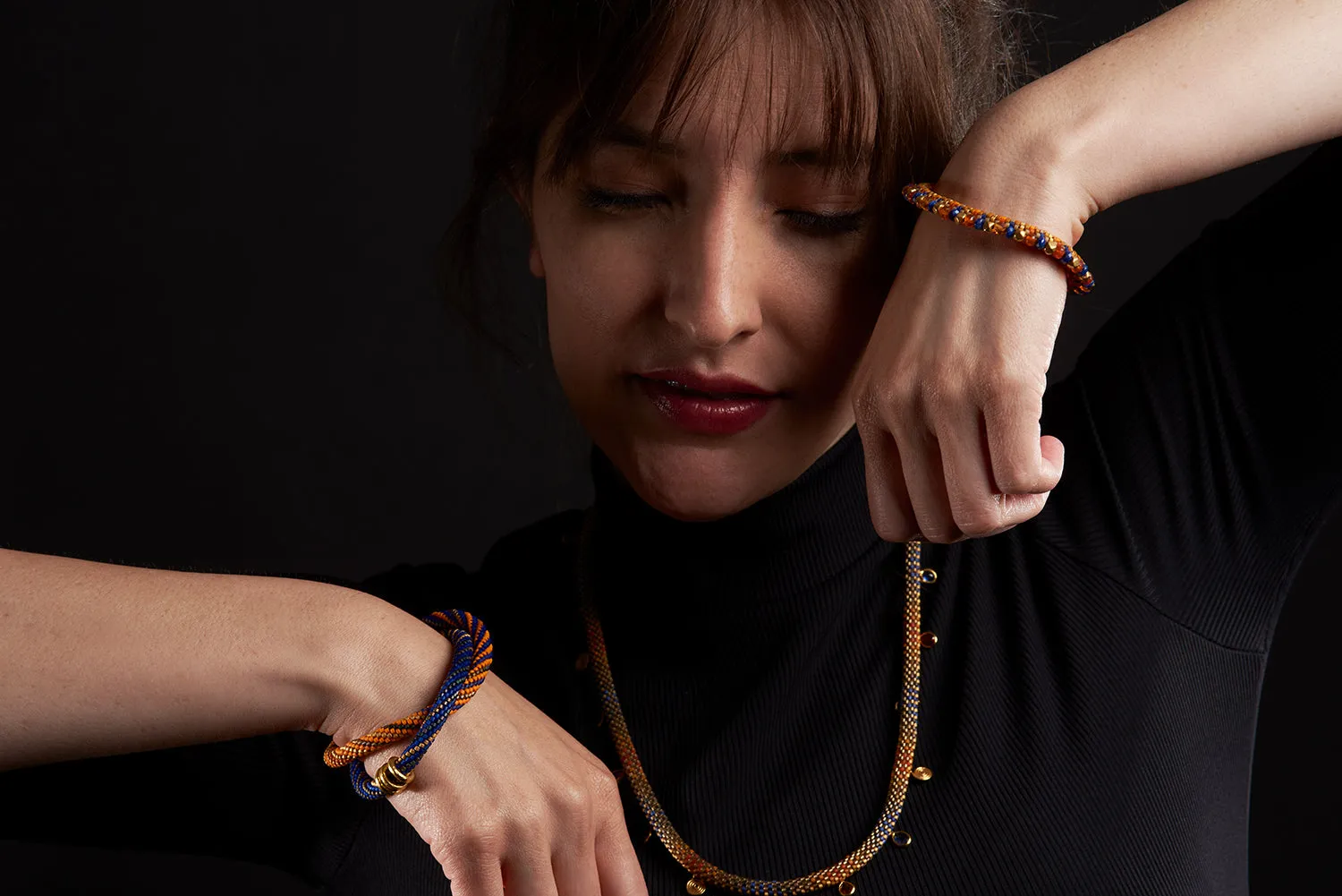 Orange, Blue & Gold III Bracelet