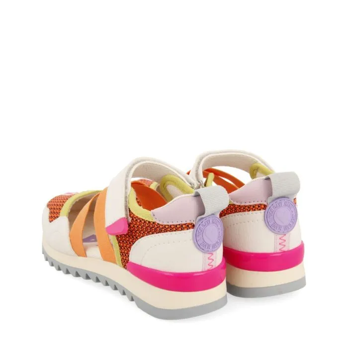 ORANGE OPEN SNEAKERS WITH MULTICOLOR DETAILS FOR GIRL AND BOY ENSLEY