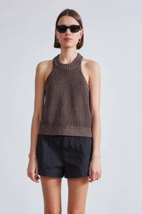 Ori Racer Linen Tank - Chocolate