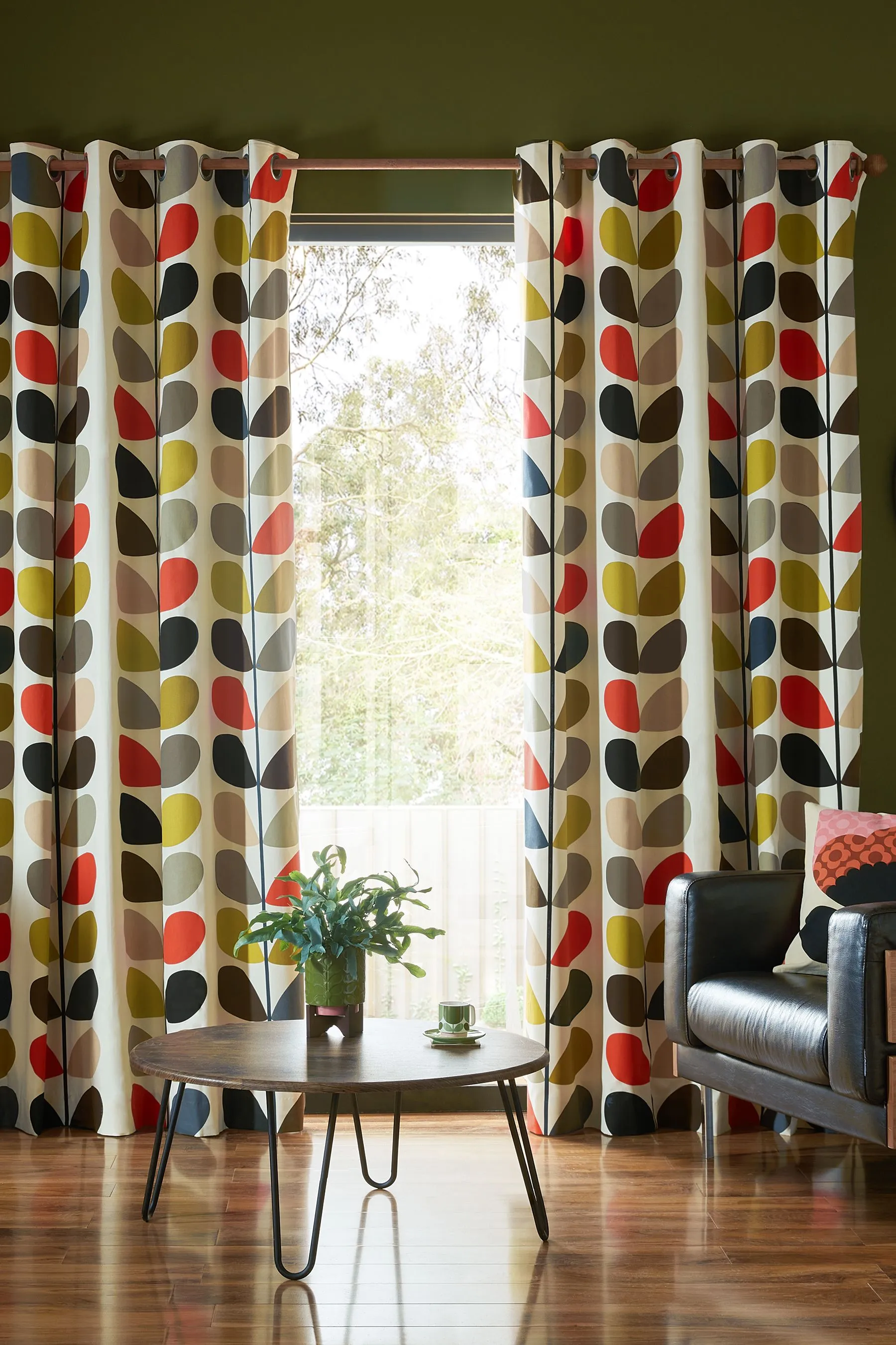 Orla Kiely Multi Stem Eyelet Curtains