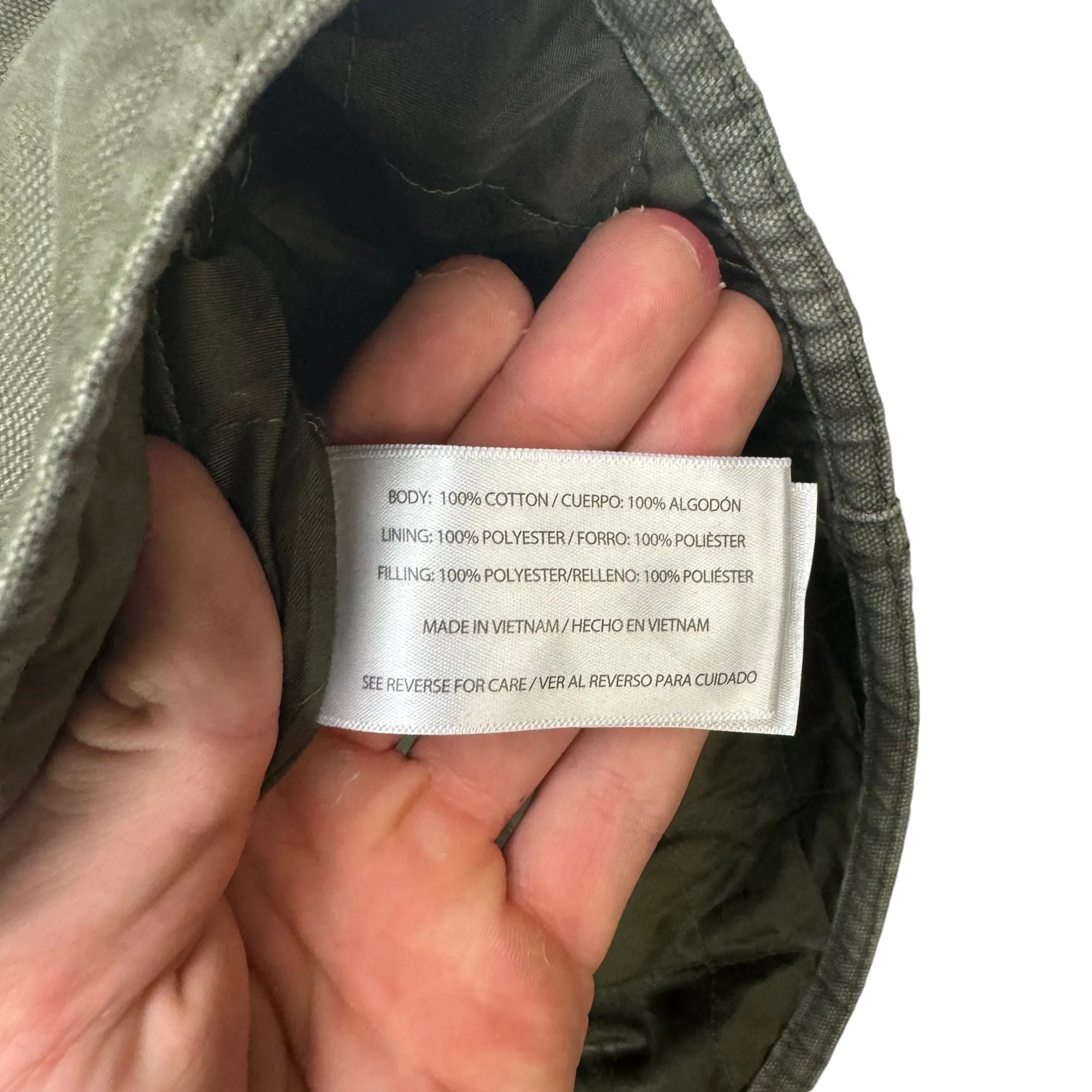 Orvis Quilted Lined Button-Up Chore Workwear Jacket Olive Green