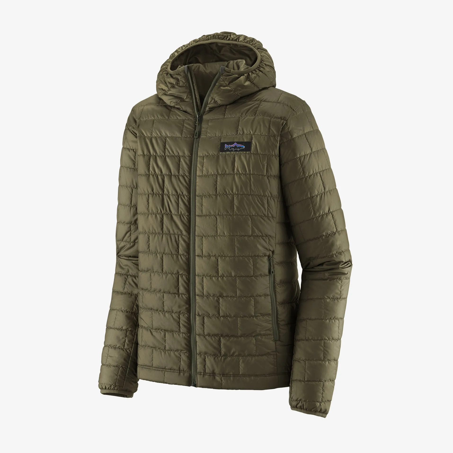 Patagonia Men's Nano Puff Fitz Roy Trout Hoody - Basin Green