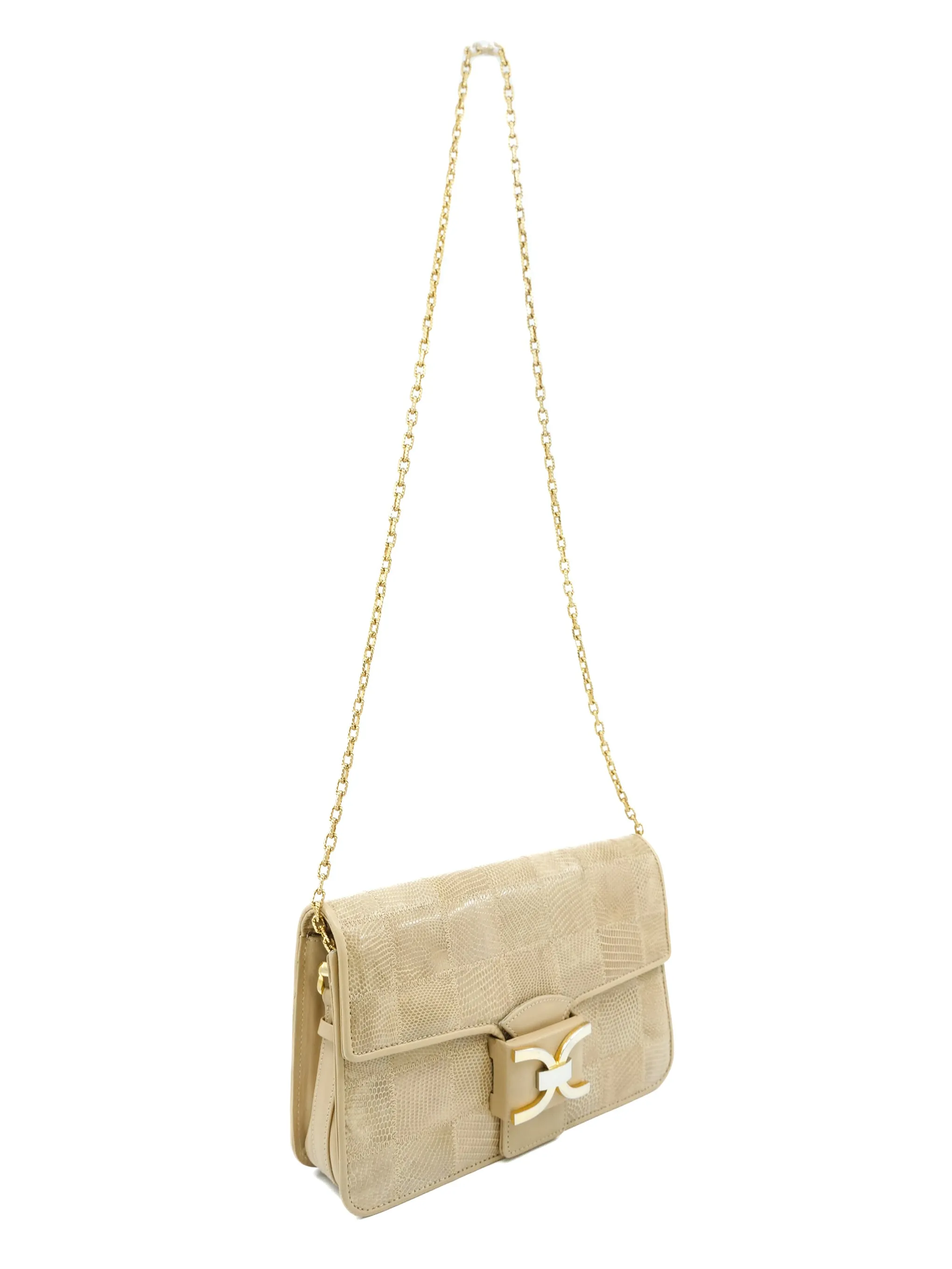 Patchwork Lizard Shoulder Bag