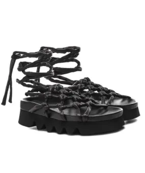 Patrizia Bonfanti Black Alison Woven Leather Sandals | Jules B