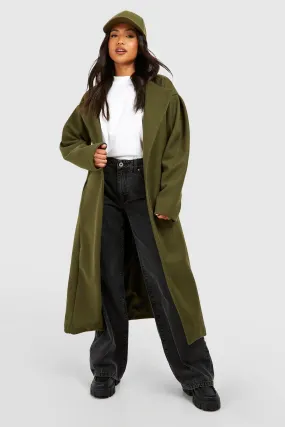 Petite Midi Wool Look Balloon Sleeve Coat