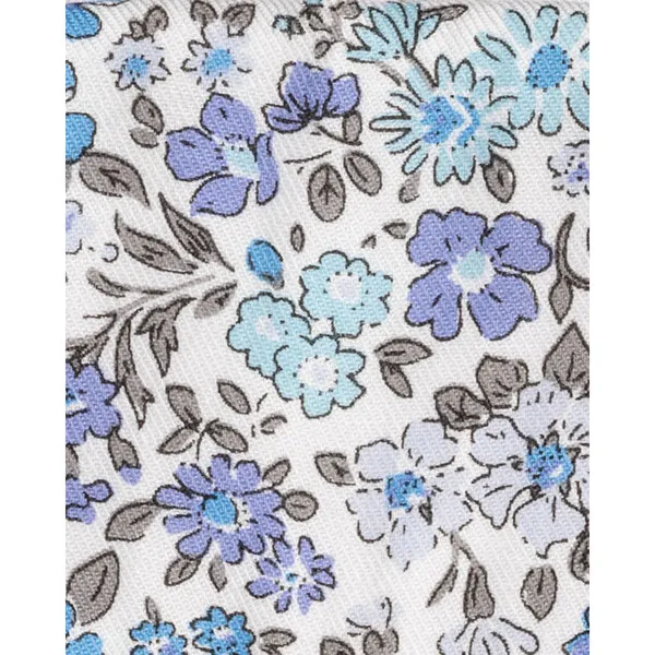 Petite Plume Ruffled Romper, Fleur D'Azur