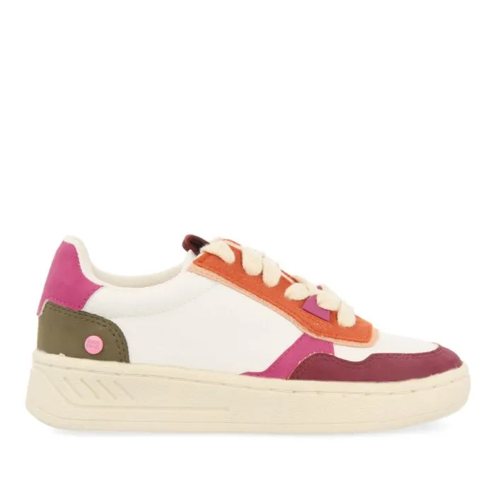 Pettingen children's white sneakers with multicoloured details