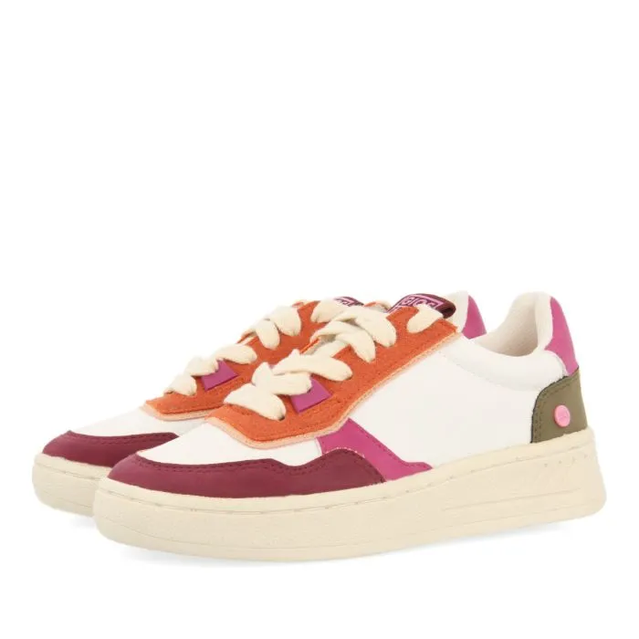 Pettingen children's white sneakers with multicoloured details