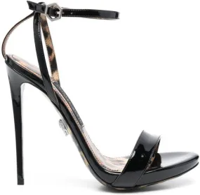 Philipp Plein patent leather 130mm sandals Black