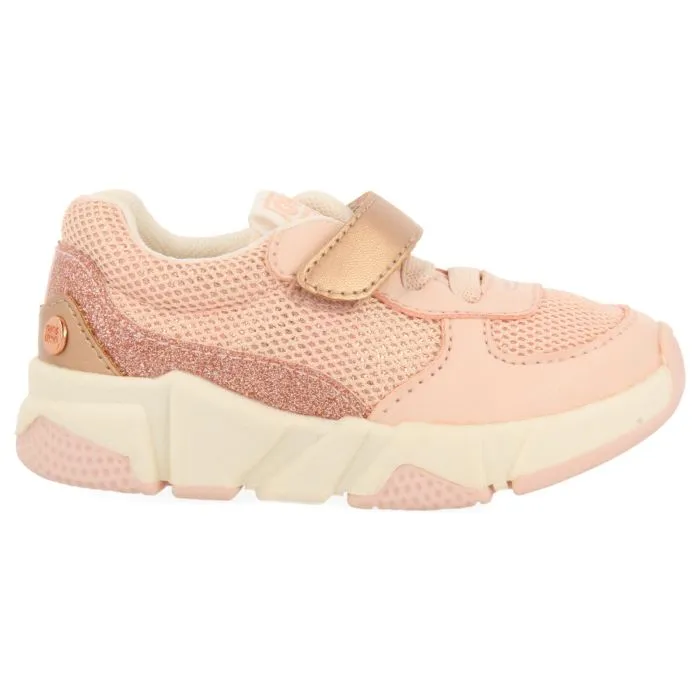 PINK GLITTER SNEAKERS WITH METALLIC DETAILS AND VOLUMINOUS SOLE FOR BABY SUTERA