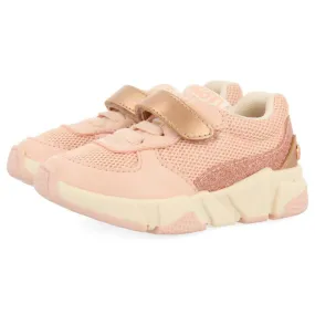 PINK GLITTER SNEAKERS WITH METALLIC DETAILS AND VOLUMINOUS SOLE FOR BABY SUTERA