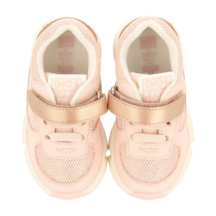 PINK GLITTER SNEAKERS WITH METALLIC DETAILS AND VOLUMINOUS SOLE FOR BABY SUTERA