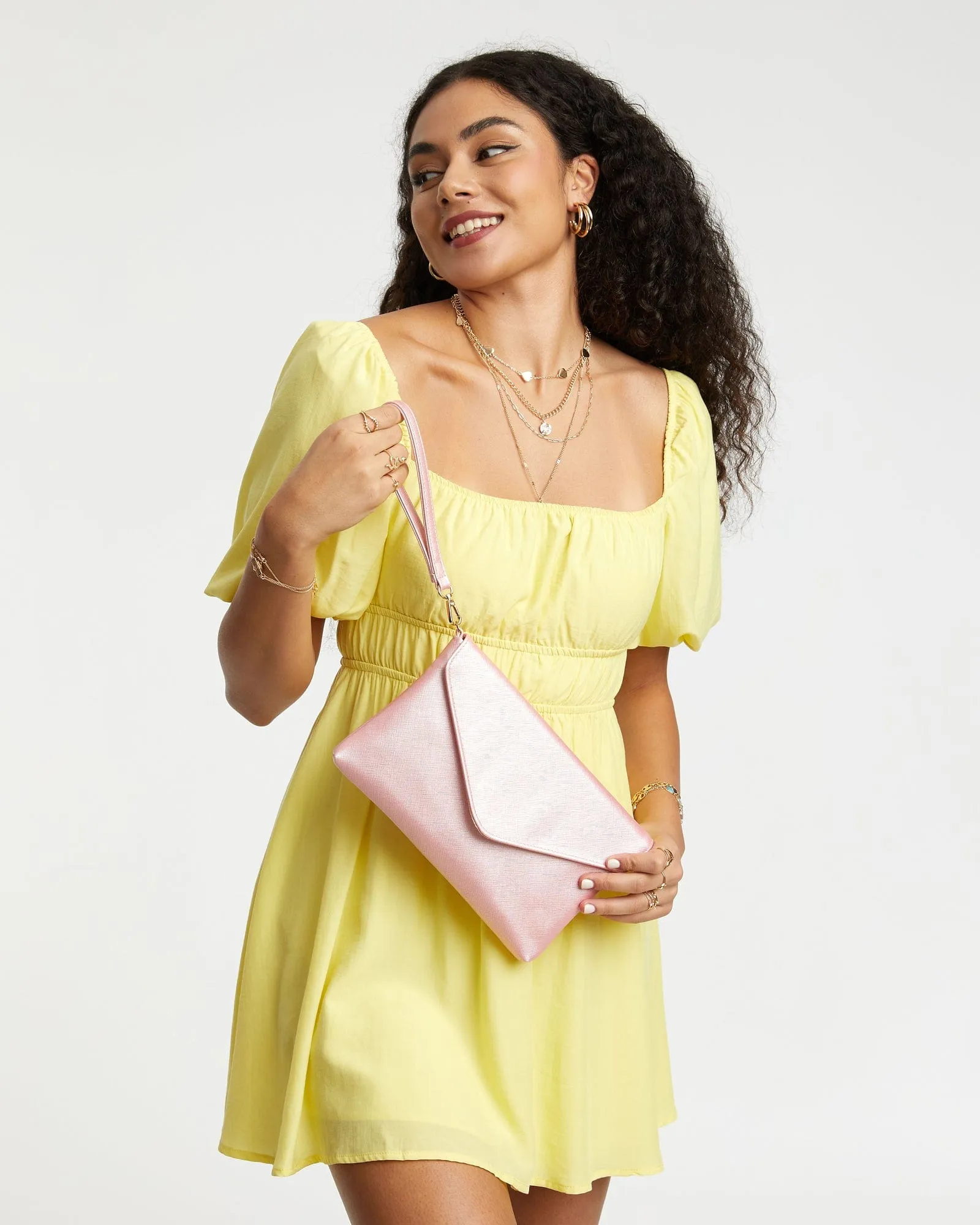 Pink Ruby Wristlet Clutch Bag