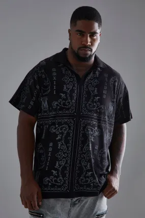 Plus Baseball Neck Script Polo | boohooMAN UK