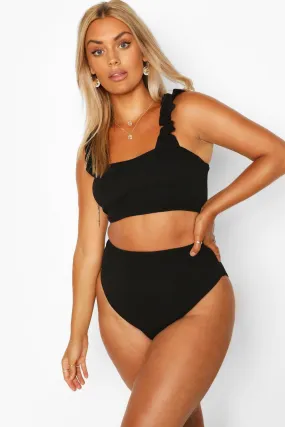 Plus Crinkle Frill Strap Bikini