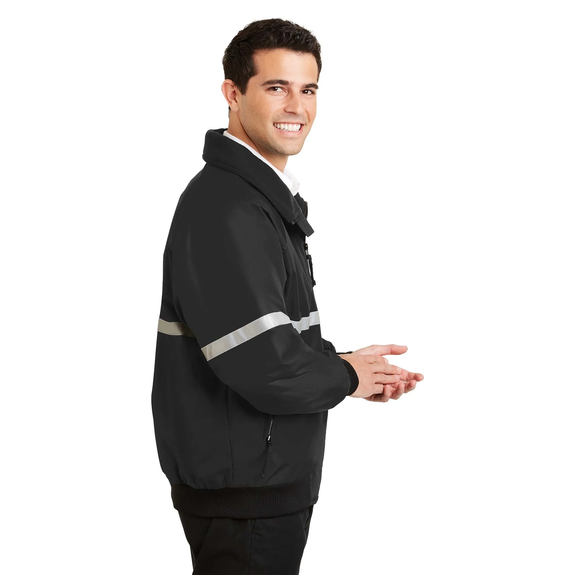 Port Authority J754R Challenger Jacket with Reflective Taping - True Black/True Black/Reflective