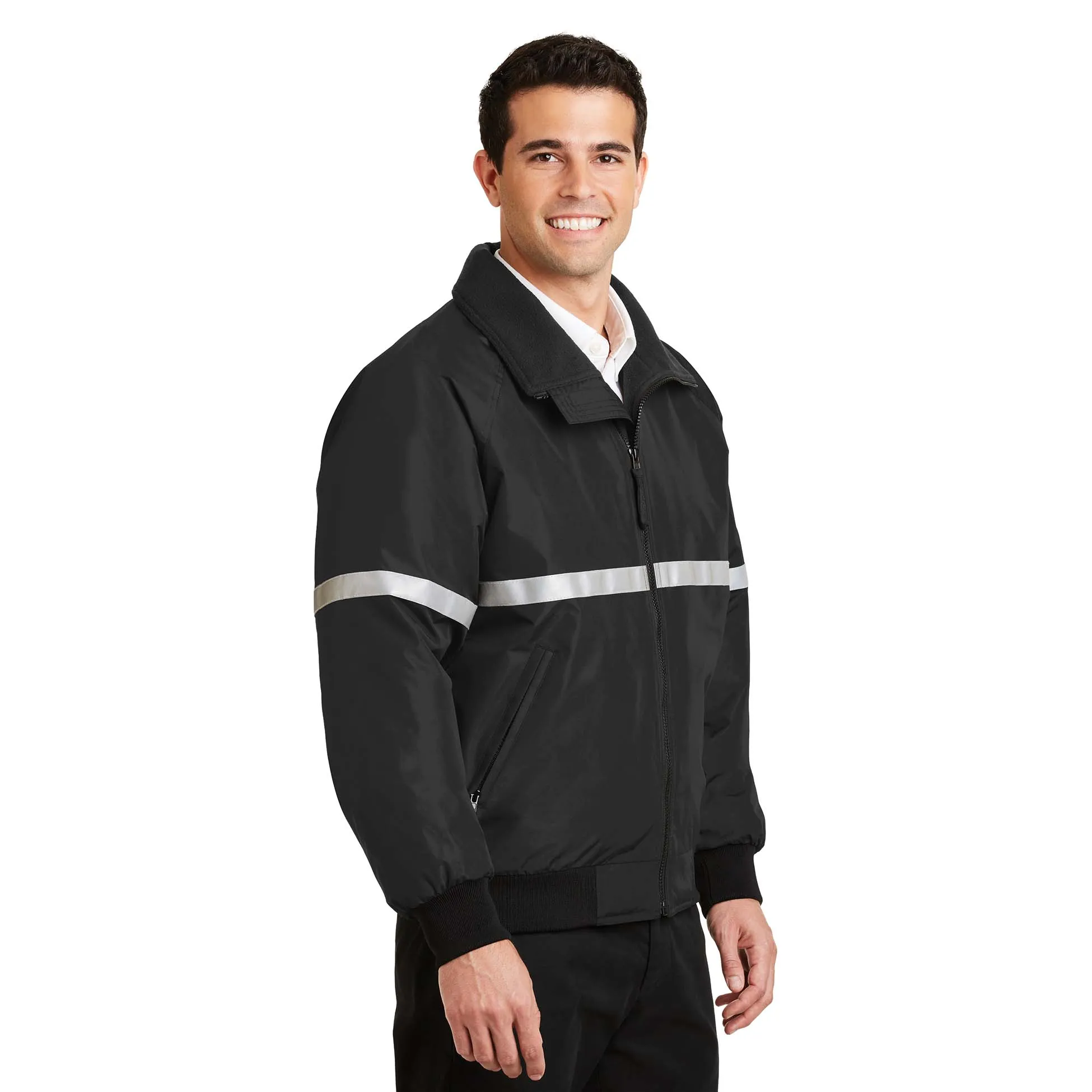 Port Authority J754R Challenger Jacket with Reflective Taping - True Black/True Black/Reflective