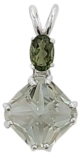 Prasiolite Mini Magician Stone? with Oval Cut Green Tourmaline