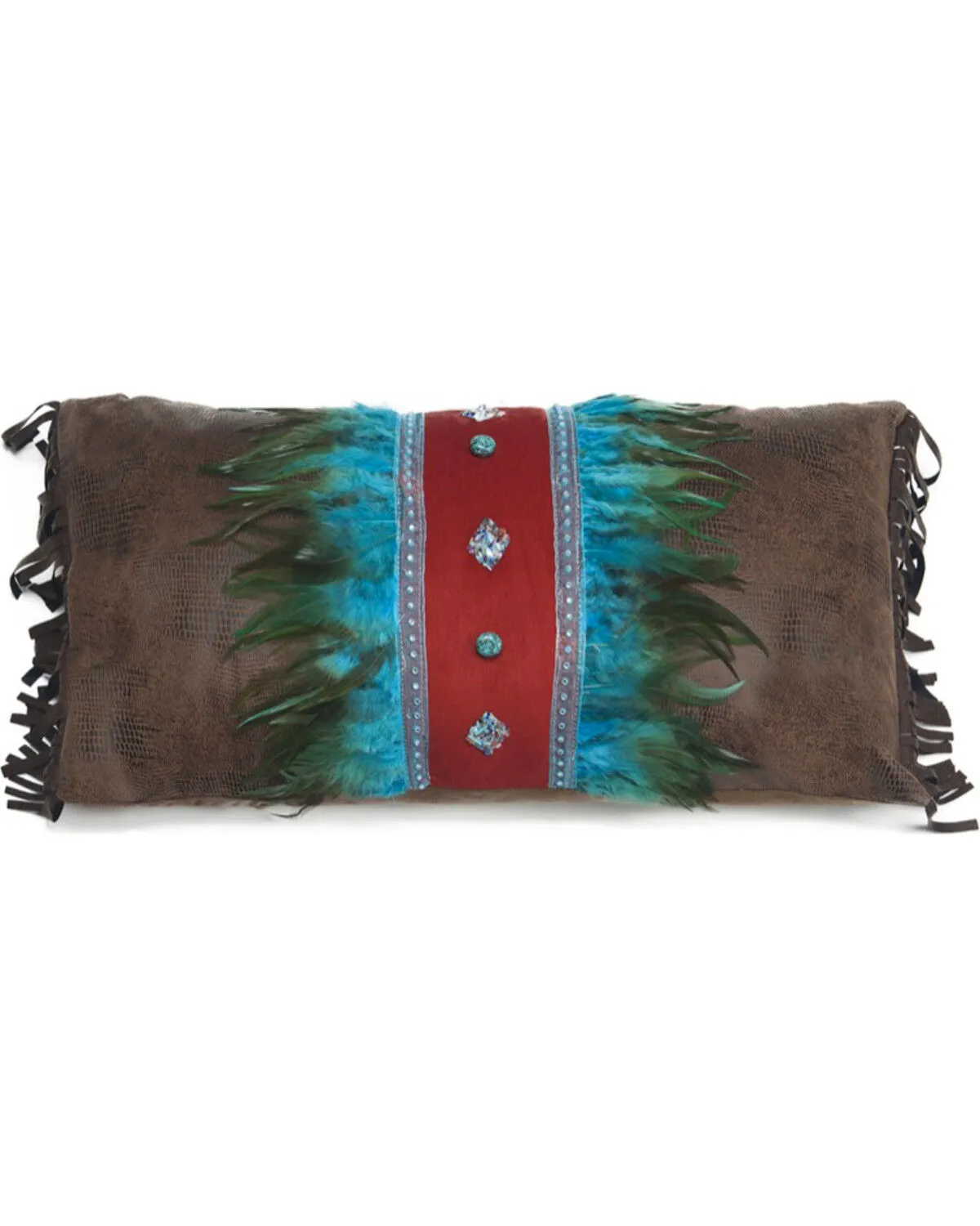 Product Name:  Carstens Turquoise Feather and Diamonds Pillow