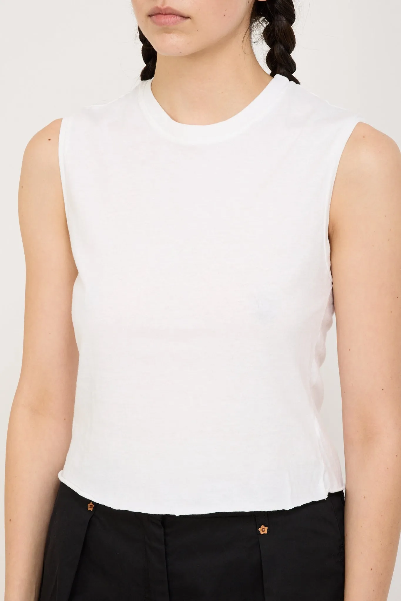 Raw Edge Baby Tank White