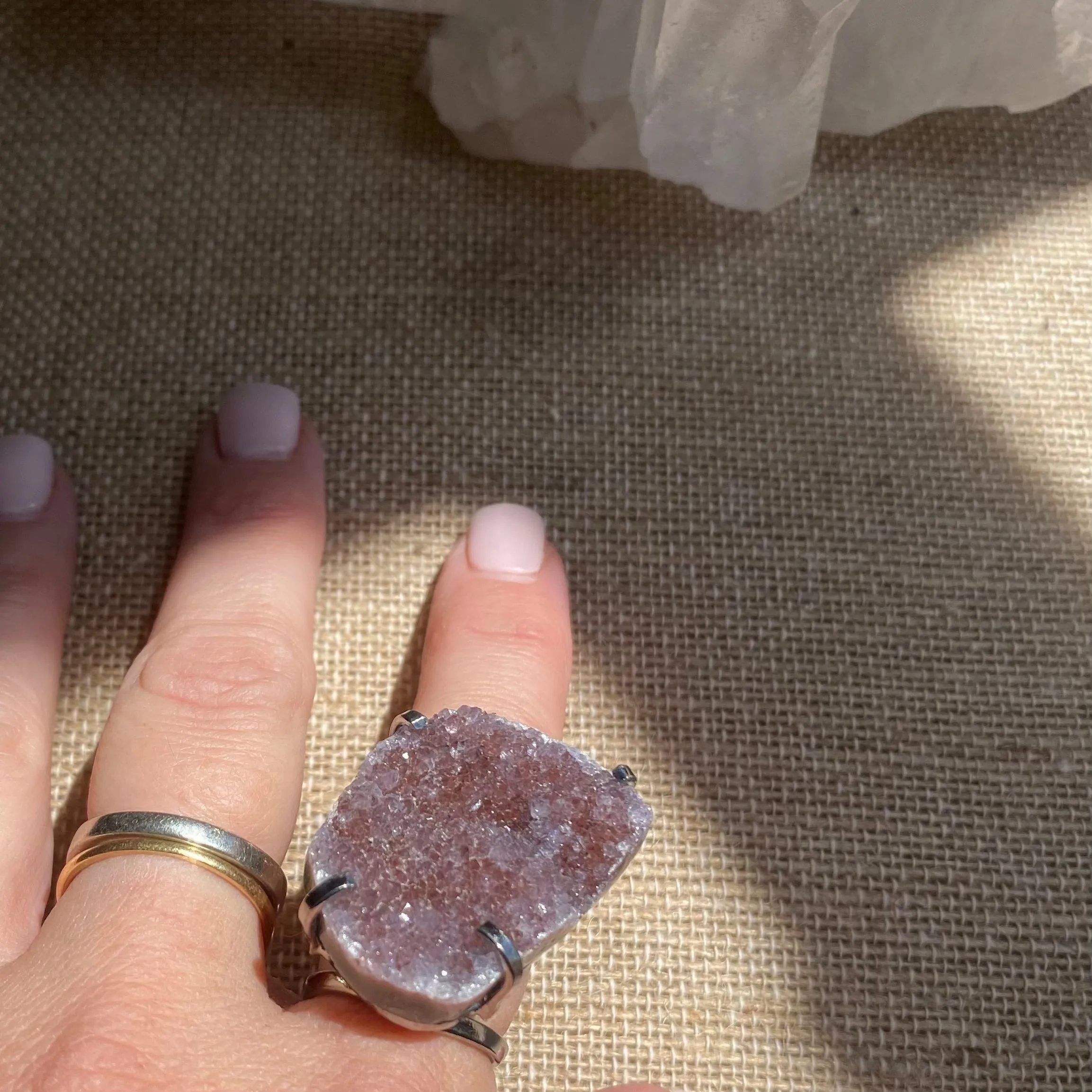 Red Amethyst Druzy Ring #40