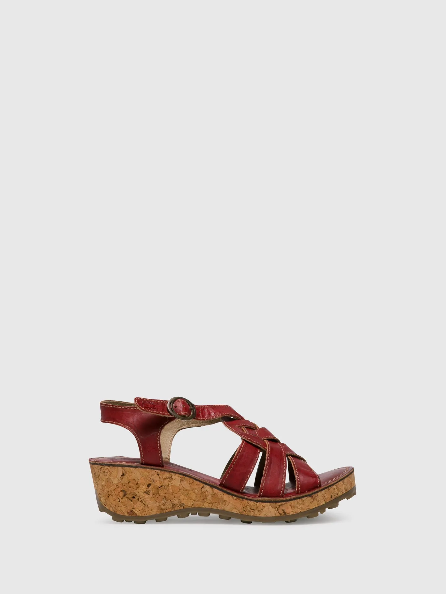 Red Buckle Sandals