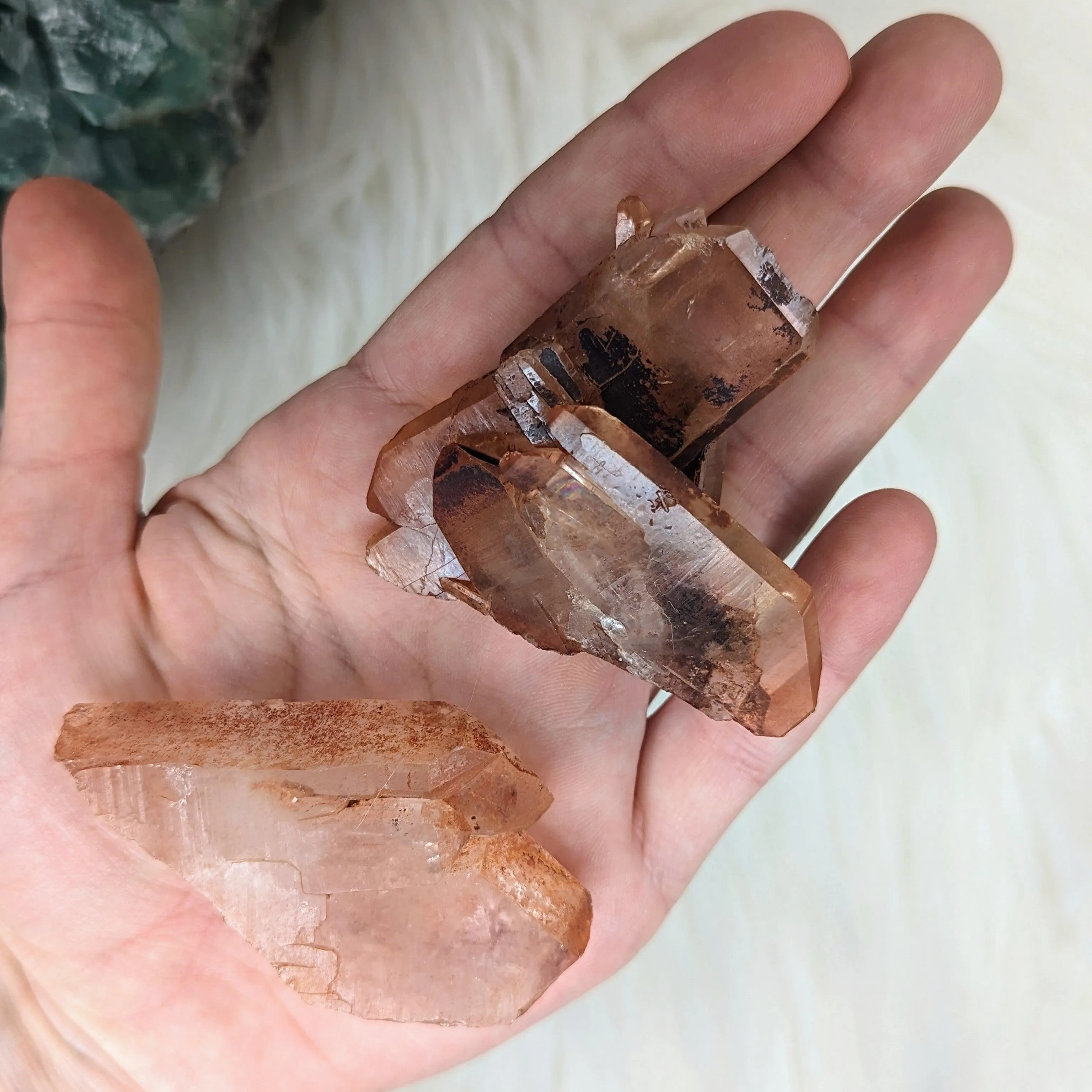 Red Hematoid Quartz Specimen Points~ Unique set of 2