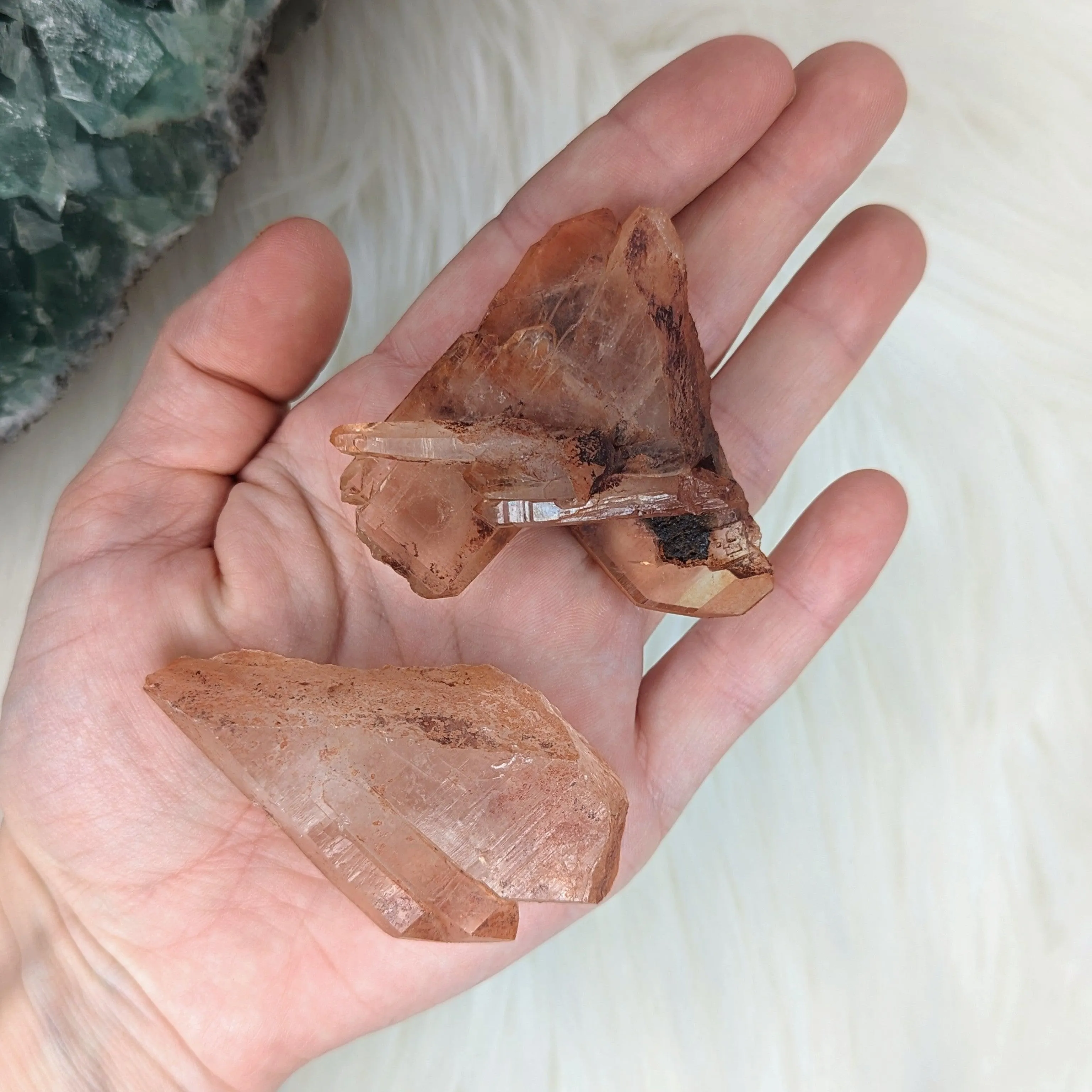 Red Hematoid Quartz Specimen Points~ Unique set of 2