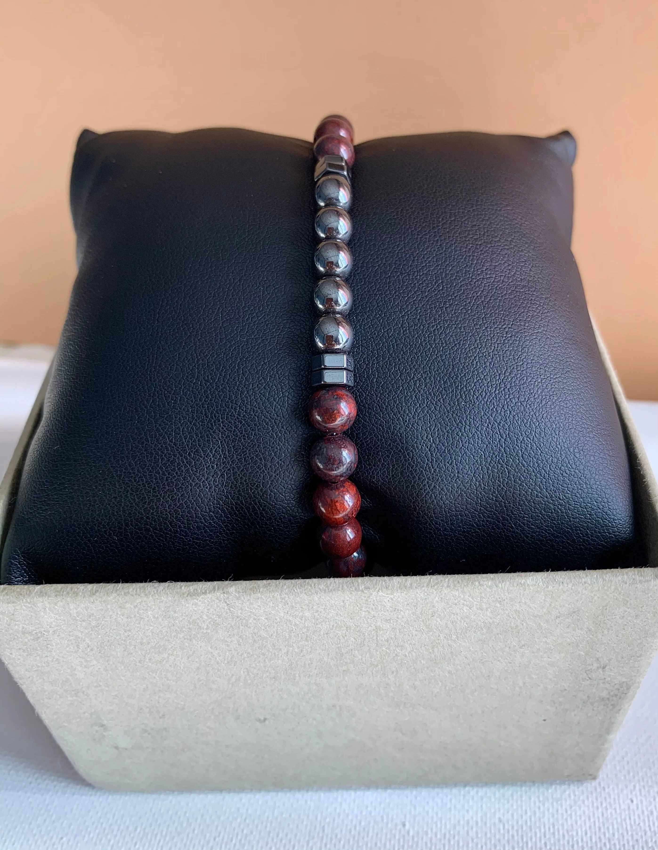 Red Jasper and Hematite Bracelet