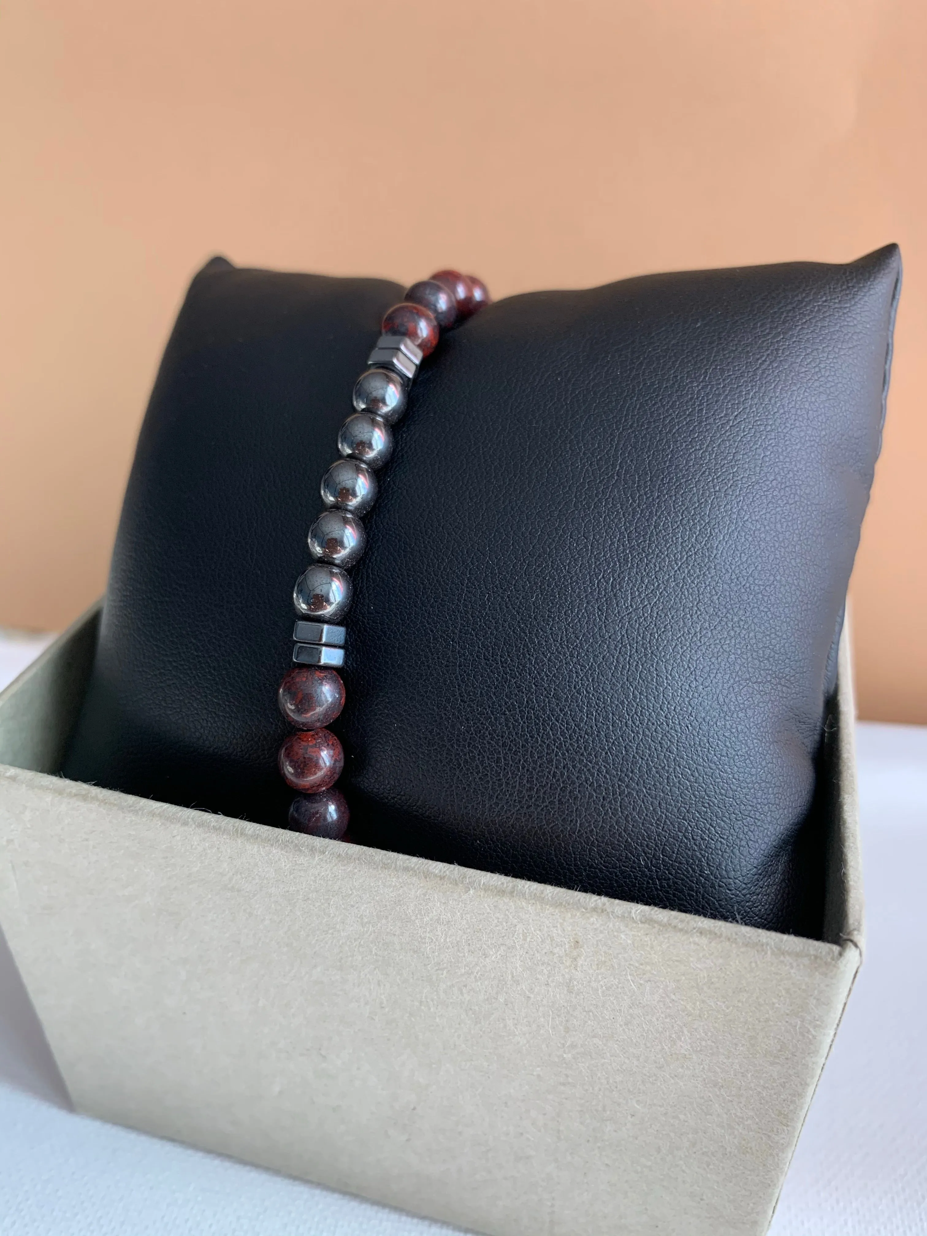 Red Jasper and Hematite Bracelet