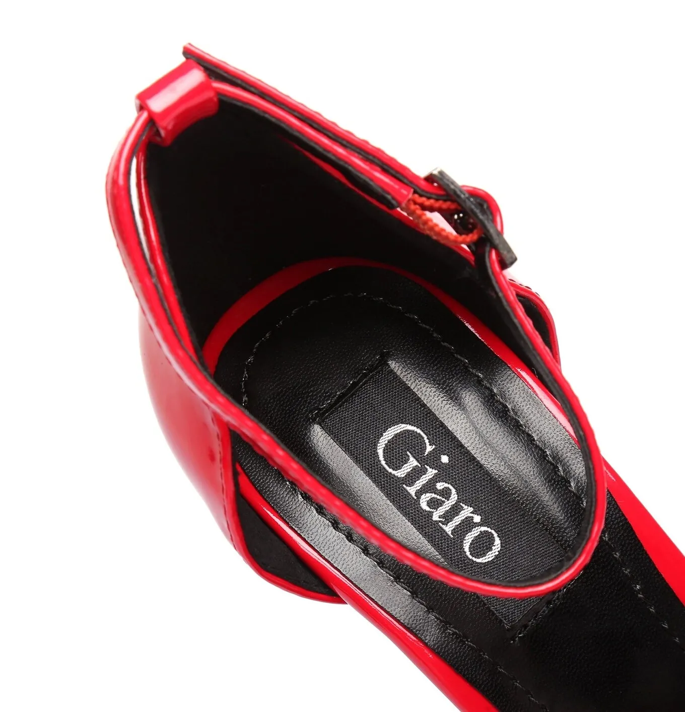 Red shiny Giaro high 16cm heeled platform sandals