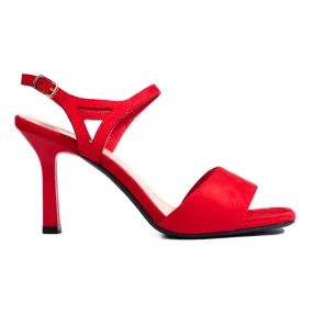 Red women's high-heeled sandals by Sergio Leone