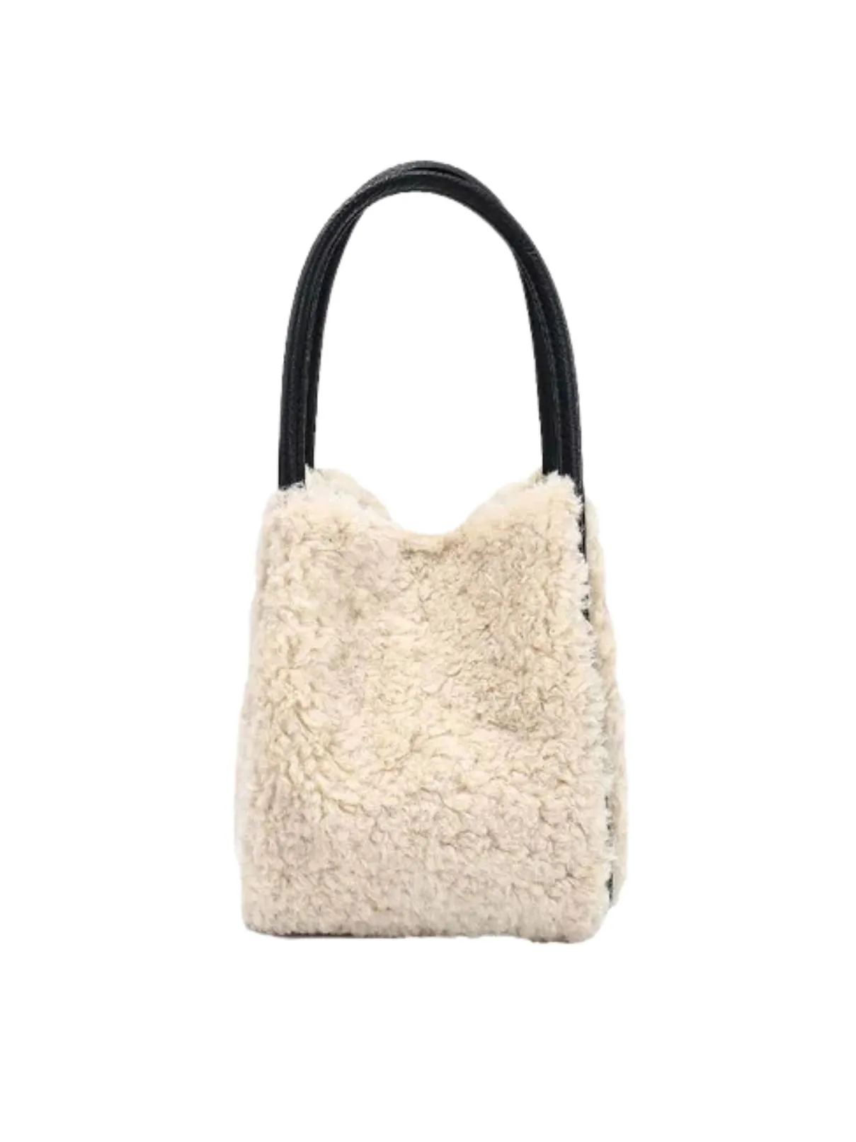 Remi & Reid Hollace Mini Tote in Cream Shearling