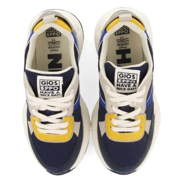 Resende boys navy blue sneakers with high soles