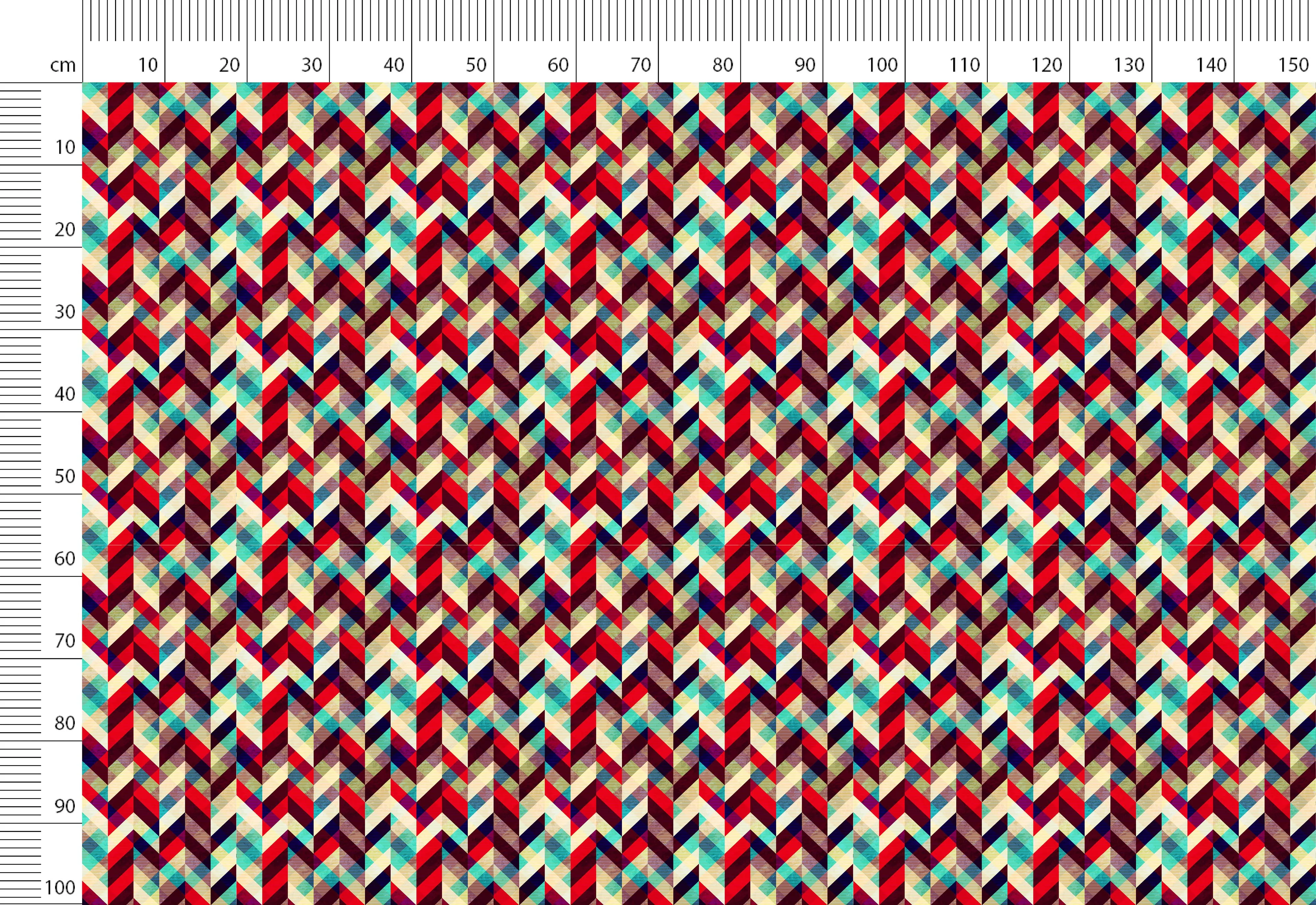 Retro Print Linen By The Yard or Meter, Retro Mosaic Print Linen Fabric For Clothing, Bedding, Curtains & Upholstery
