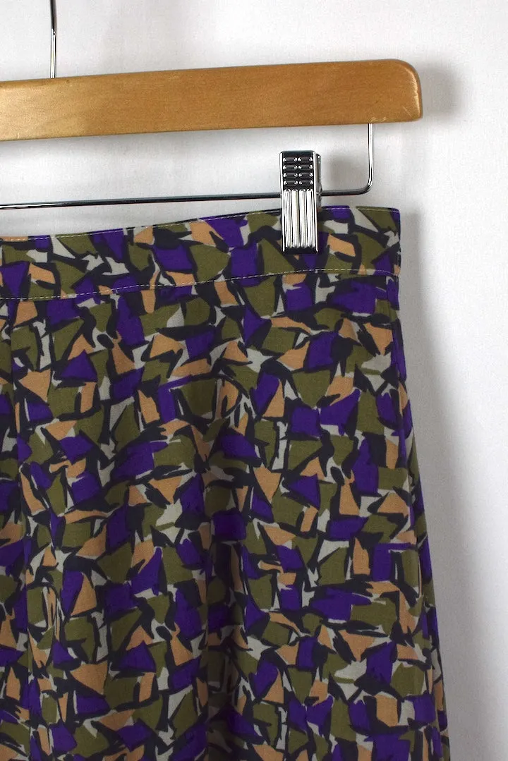 Reworked Abstract Print Skirt