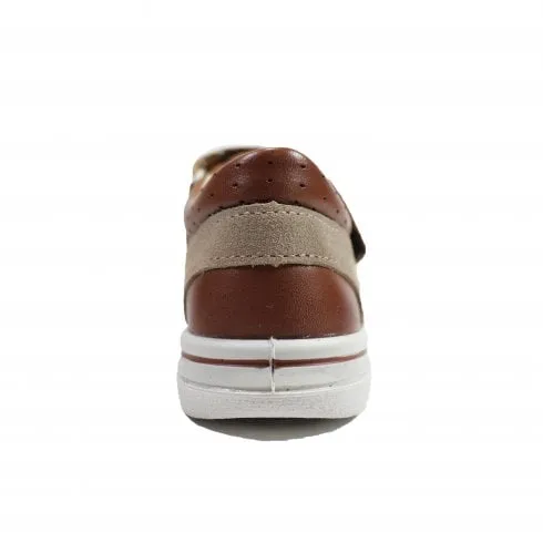 Ricosta Kaspi | Tan Leather | Boys Rip Tape Closed In Sandals