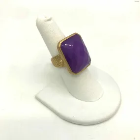 RIVKA FRIEDMAN Purple Faceted Rectangle Ring Sz 7