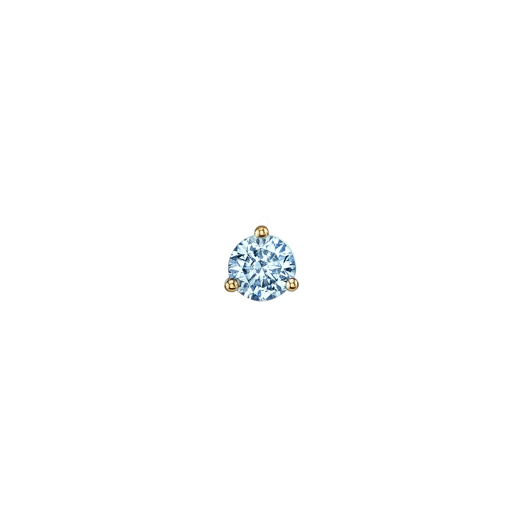 Round Stud #1 - Aquamarine / 14k Yellow Gold