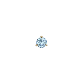 Round Stud #1 - Aquamarine / 14k Yellow Gold